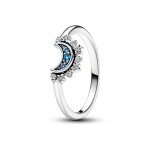 Bague lune scintillante bleu c�leste