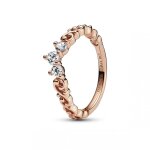 Bague métal doré à l'or rose fin 585 / 1000 tiare volute royale Bague métal doré à l'or rose fin 585 / 1000 tiare volute royale