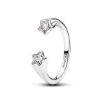 Bague ouverte �toiles filantes argent