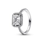 Bague pandora timeless - halo rectangulaire scintillant