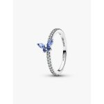 Bague papillon bleuet scintillante