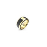 Bague racer tag acier doré et fibre de carbone Bague racer tag acier doré et fibre de carbone