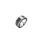 Bague racer tag acier rhodié, fibre de carbone et Émail Bague racer tag acier rhodié, fibre de carbone et Émail