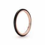 Bague résine façon Émail noire pandora me - rose gold Bague résine façon Émail noire pandora me - rose gold