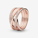 Bague scintillante & lignes polies pandora timeless