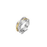 Bague ti sento - 12318zy argent dor multi joncs bicolore et pav