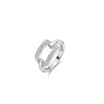 Bague ti sento - 12320zi argent rhodi carre ajoure et pave d'oxydes de zirconium