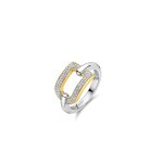 Bague ti sento - 12320zy argent doré carrée ajourée et pavée d'oxydes de zirconium Bague ti sento - 12320zy argent doré carrée ajourée et pavée d'oxydes de zirconium