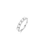 Bague ti sento - 12322pw argent rhodié et perles synthétiques serti rail Bague ti sento - 12322pw argent rhodié et perles synthétiques serti rail
