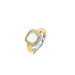 Bague ti sento - 12330mw argent doré et doublé nacre carré serti d'oxydes de zirconium Bague ti sento - 12330mw argent doré et doublé nacre carré serti d'oxydes de zirconium