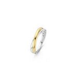 Bague ti sento 1953sy - bague argent 2 anneaux entrelac�s bi colore dor�