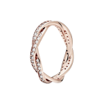 Bague torsades scintillante pandora timeless mtal dor  l?or rose fin 585 / 1000?
