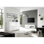 Bahut 3 portes basic laqu blanc brillant