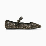 Ballerines amelie  paillettes or et bride