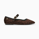 Ballerines en velours lopard marron  bride