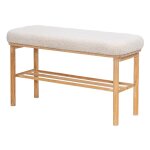 Banc entre chambre scandinave bois rangement blanc