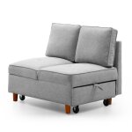 Banquette 2 places convertible zinez tissu gris