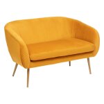Banquette 2 places solaro en velours 124x74cm jaune ocre Banquette 2 places solaro en velours 124x74cm jaune ocre
