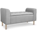 Banquette coffre design tissu gris dylan