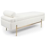 Banquette - coffre moderne hepburn tissu bouclette blanc