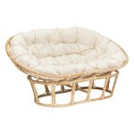 Banquette mamasan, 2 places, rotin, blanc Banquette mamasan, 2 places, rotin, blanc