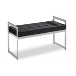 Banquette velours noir pieds argent cody
