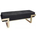 Banquette velours noir pieds or lempy
