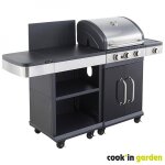 Barbecue gaz fidgi 3 brleurs, rchaud latral et desserte