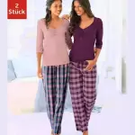 Bas de pyjamas - rayure multicolore en coton