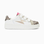 Baskets clair opaline blanc et lopard  scratchs