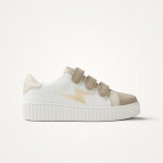Baskets clair michaella blanc et beige  scratchs