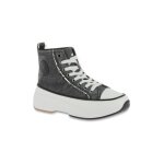 Basket femme toile gris christa en coton