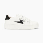 Baskets �clair elsa blanc et noir croco � scratchs