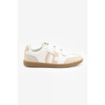 Baskets  scratchs blanches et monogramme beige palma molly