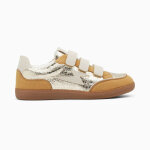 Baskets clair laurette or et camel  semelle rtro