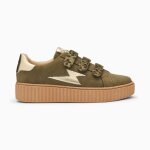 Baskets a scratch femme kaki