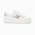 Baskets clair sansa blanc et or  scratchs