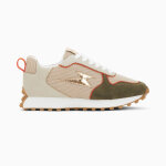 Baskets clair lunelle beige et vert kaki  semelle running