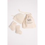 Bebepack bonnet et chaussons new born pack / camille charlie en cachemire blanc