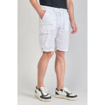Bermuda en lin rocca blanc