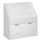 Bibliothque enfant, bac  roulettes, blanc
