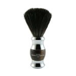 Blaireau de rasage avec manche plaqu chrome et plastique imitation corne claire - fibres synthtiques ...