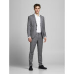 Blazer crois et pantalon de tailleur super slim fit revers  encoche manches longues gris clair