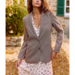 Blazer victorya pied de poule beige foncé Blazer victorya pied de poule beige foncé