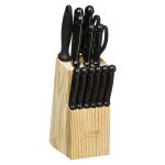 Bloc 11 couteaux avec aiguisoir / ciseaux essentiel black