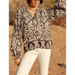 Blouse beata ikat noir en viscose
