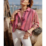 Blouse belane - rose raye en coton