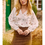 Blouse benita blanc en coton