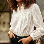 Blouse birsen blanc en viscose