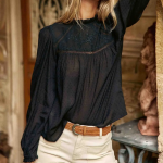 Blouse birsen noir en viscose Blouse birsen noir en viscose